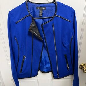 INC International Concepts Blue Jacket with Black Accents